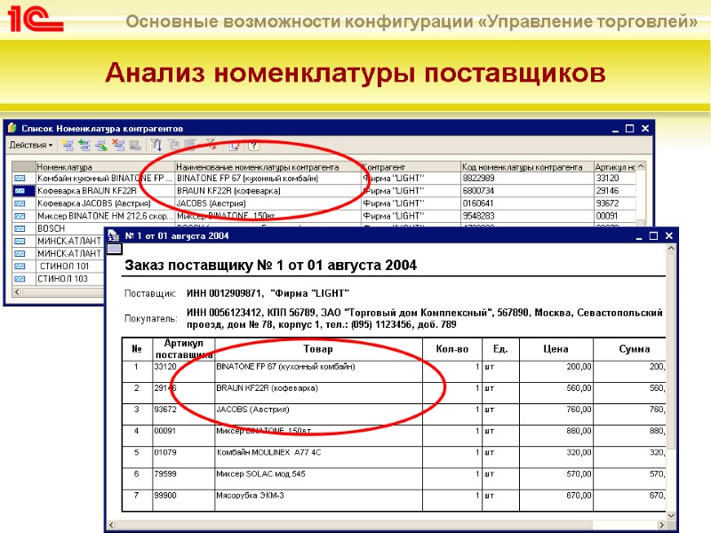 Анализ номенклатуры поставщиков